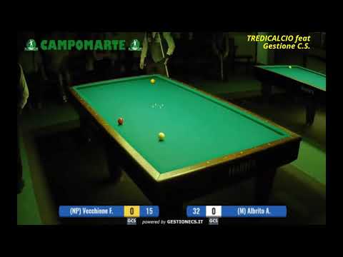 VECCHIONE vs ALBRITO 16°D.F. 4 °OPEN BILIARDO CAMPOMARTE 2017 @TREDICALCIO