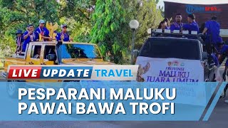 Kontingen Pesparani Maluku Pulang Raih Juara, Bawa Trofi Berlapis Emas saat Pawai di Kota Ambon