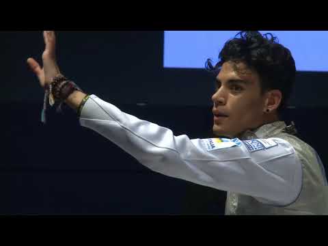 FE P1 M F Junior Individual Verona ITA World Championships podium MARINI ITA vs ITKIN USA