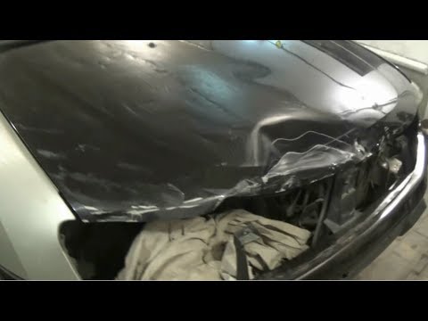 Renault Duster. ремонт капота. Body repair.