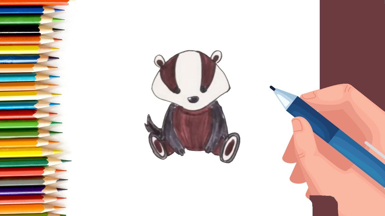 How to Draw a Cartoon Badger surprise easily and step by step