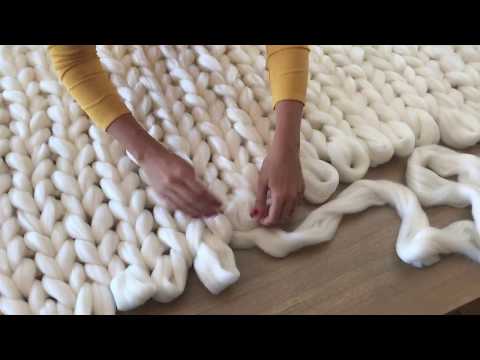 DIY Tutoriel: tricoter une couverture XXL avec les mains en laine merinos SuperComfy
