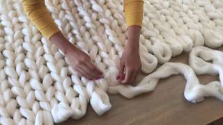 DIY Tutoriel: tricoter une couverture XXL avec les mains en laine merinos ComfyWool