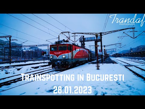 Trenuri pe prima zăpadă din București | Activitate feroviară în București Nord | 28 ianuarie 2023