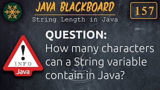 Download the video "157 JavaBlackboard  String Length in Java"