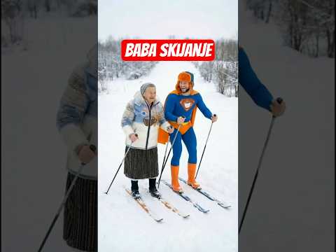 „Baba i Kava-Man na skijama — ali baba ima svoje metode!“ ⛷️😂☕️