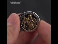 St Christopher Protect Cross Ring-Steel Gold