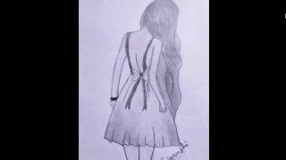 Girl drawing with backless dress ❤️👗......by Flair Artist 🎨..#flairartist