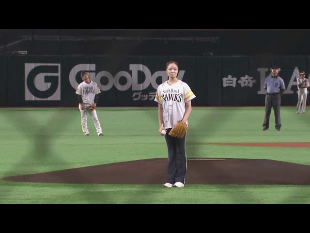 元新体操日本代表の皆川夏穂さんが始球式!! 2021/8/14 H-F