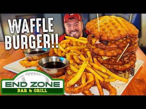 "Waffenburger" Triple Waffle Cheeseburger Challenge in Dallas, Texas!!