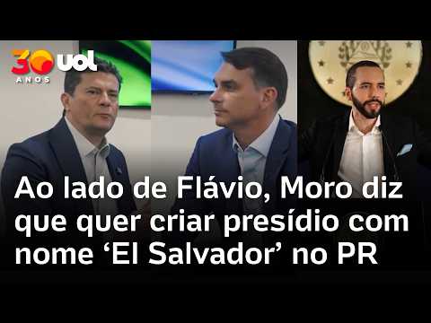 Moro promete ao lado de Flávio Bolsonaro presídio de segurança máxima com o nome ‘El Salvador’ no PR