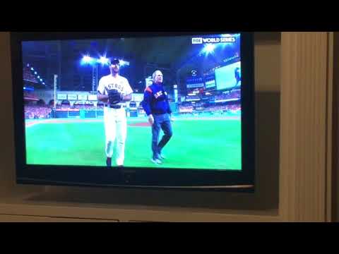 George Bush throwing out first pitch at Game 5 of World Series in Houston