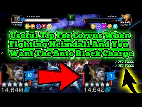 How To Almost Guarantee The Auto Block Charge With Corvus When Fighting A Heimdall! MCOC