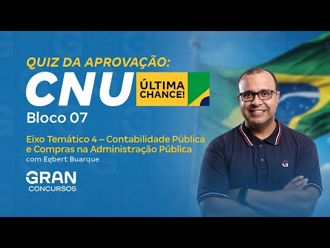 CNU | Quiz da Aprovação: Bloco 7 | Contabilidade Pública e Compras na Administração Pública