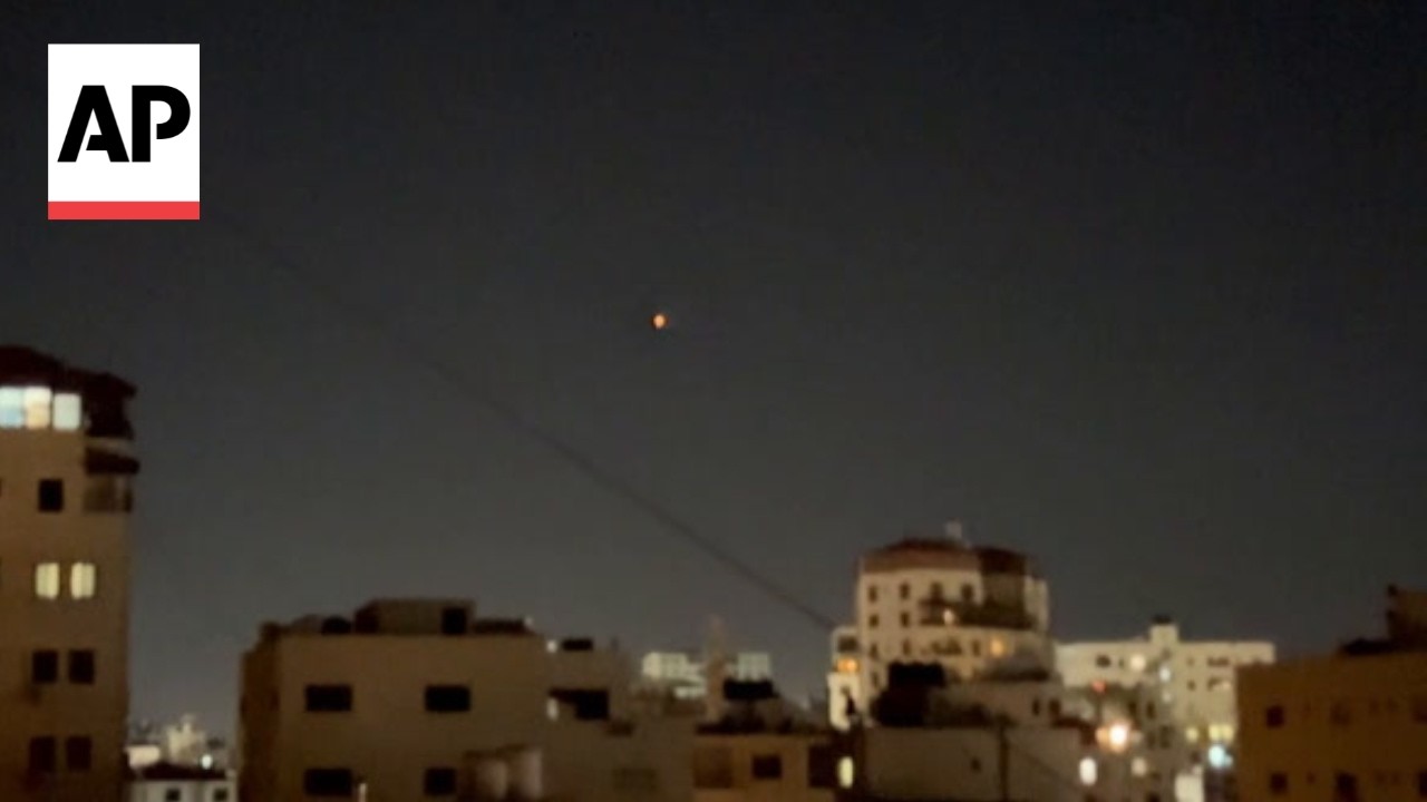 Video | Missiles seen over West Bank after Israel says Iran launched missiles at it