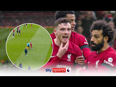 Linesman appears to ELBOW Andy Robertson at half time of Liverpool vs Arsenal