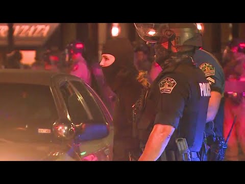 Police arrest protesters on Saturday night