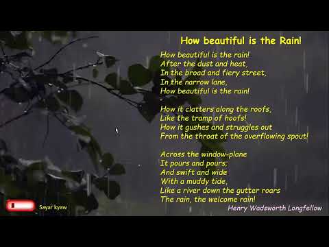 Grade 8 English How Beautiful is the Rain! (Poem 2)