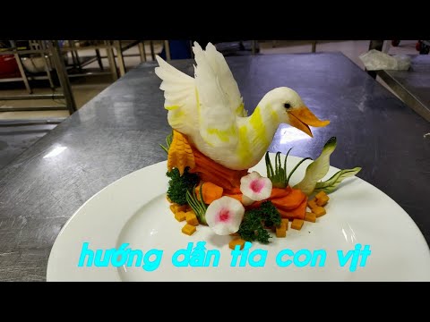 , title : 'cách tỉa hoa quả_hướng dẫn tỉa con vịt cơ bản trên củ cải trắng NTN? fruits carving #carving'