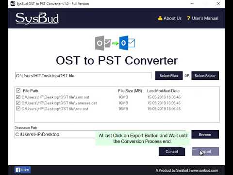 Sysbud ost to pst converter