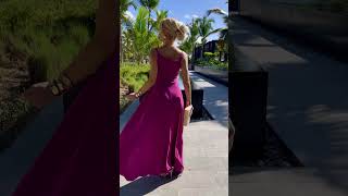 Fuchsiové brokátové společenské šaty "Betty"