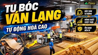 Dây chuyền máy tu bóc sấy ván lạng Fuvico | dây chuyền máy làm ván Plywood