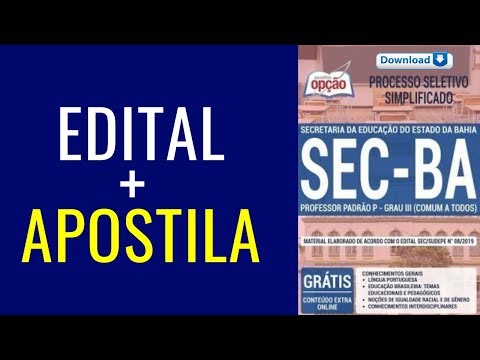 Download Apostila Processo Seletivo SEC-BA 2019 Professor
