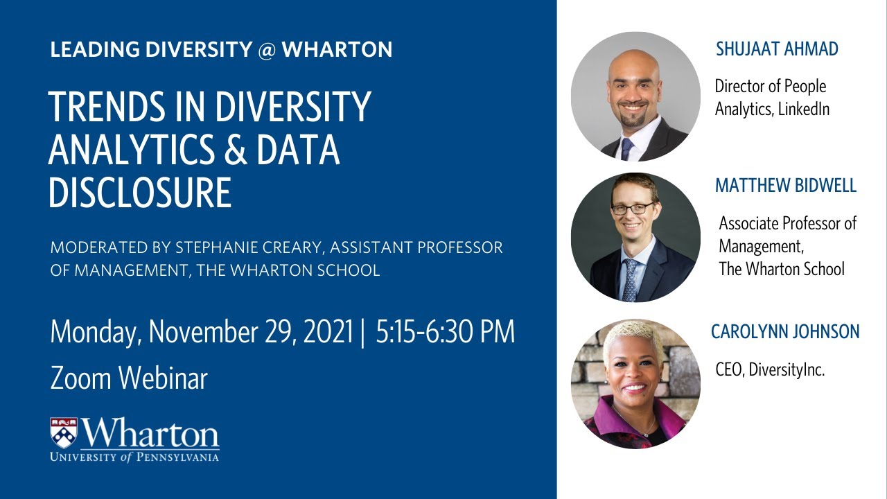 Leading Diversity at Wharton: Trends in Diversity Analytics and Data Disclosure
