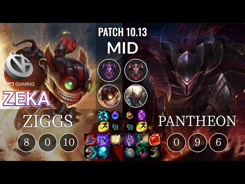 VG Zeka Ziggs vs Pantheon Mid - KR Patch 10.13
