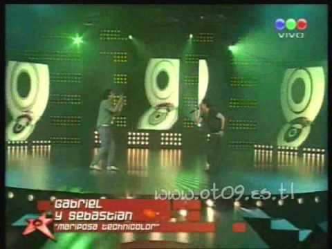 Operacion Triunfo 2009: Gala 2: Gabriel y Sebastián Mariposa technicolor