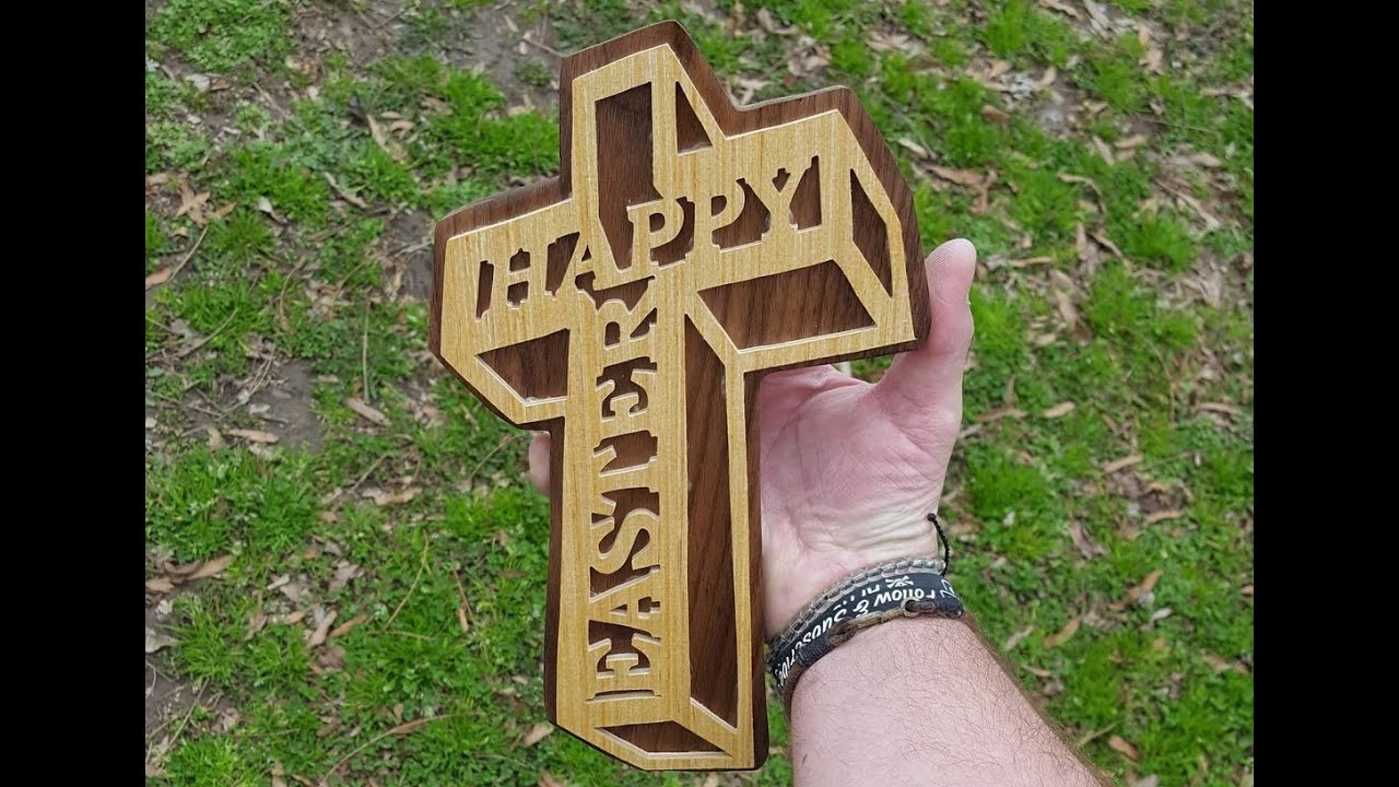 Happy Easter Cross, Scroll Saw Project