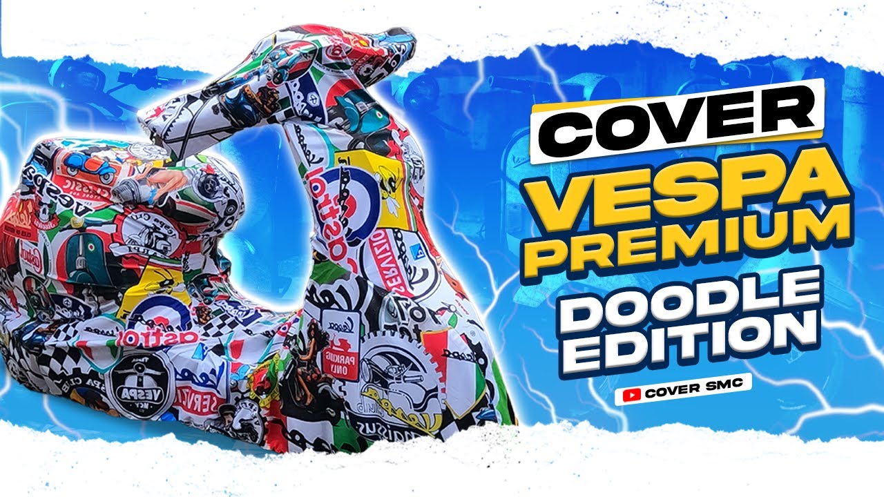 Cover Motor #vespa Premium Edisi Doodle