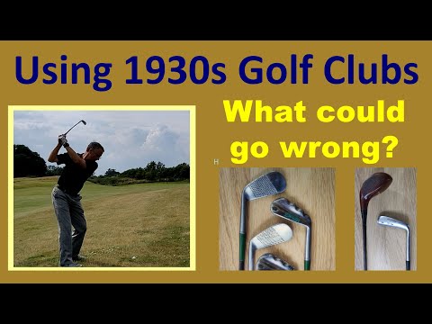A mid-handicapper playing a set of coated shaft golf clubs, 1930s woods and irons.  How does it go?