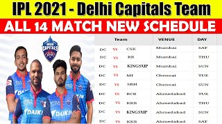 IPL 2021: Delhi Capitals (DC) NEW & Full Schedule & Time Table