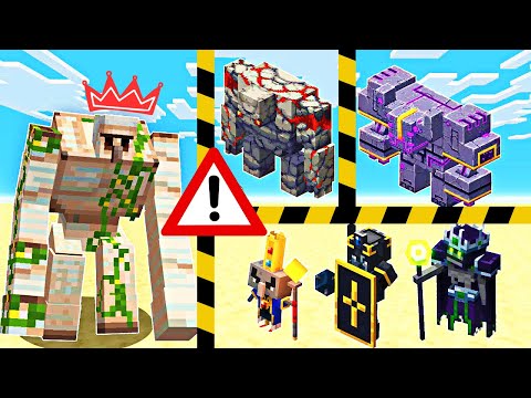 🔥Mutant Iron Golem vs Minecraft Dungeons Mobs and Bosses