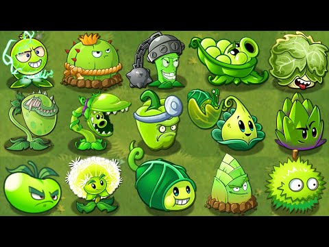 PvZ 2 Mod All GREEN Premium Plants LEVEL 999999 Power-Up vs Big Wave Beach Final Boss!