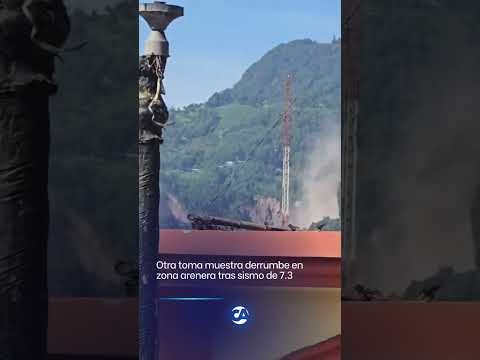 Derrumbe en zona arenera de San Marcos tras fuerte sismo de 7.3