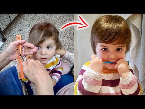 OLHA COMO FICOU O PRIMEIRO CORTE DE CABELO DA LAURINHA!! 😍