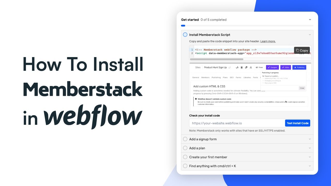 How To Install Memberstack in Webflow | Memberstack Tutorial