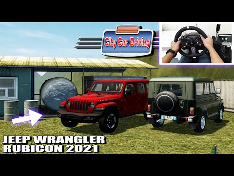 Jeep Wrangler JLU Rubicon 2021 - City Car Driving | Steering Wheel Gameplay