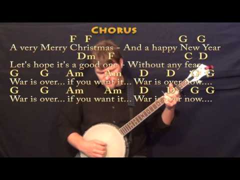 Happy X-Mas (War is Over) - Banjo Cover Lesson with Chords/Lyrics