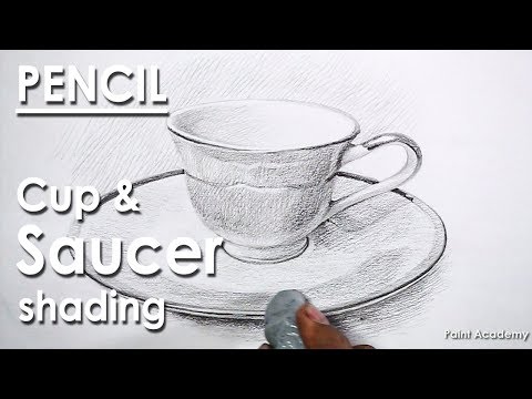 Pencil Drawing Cup Plate Saucer | Still life drawing