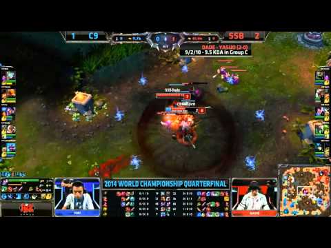 Spirit (Rengar) Midlane Gank - SSB vs C9 Game 4 (S4 Worlds)