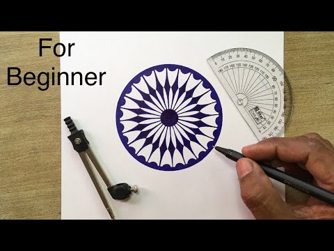 Simple and Easy Drawing of Ashoka Chakra For Beginners !! Ashok chakra