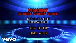 Don McLean - Vincent (Starry Starry Night) (Karaoke)
