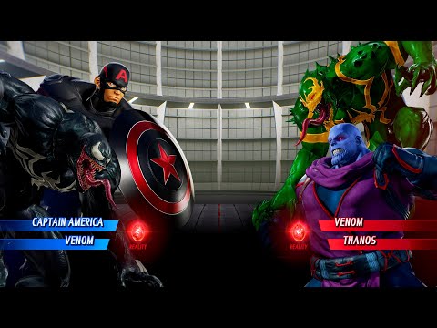 BLACK CAPTAIN AMERICA & VENOM VS GREEN VENOM & PURPLE THANOS - Marvel vs Capcom Infinite All Costume