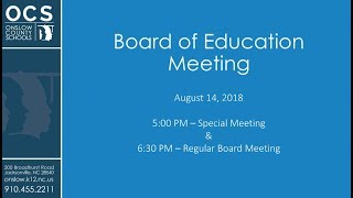 August 14, 2018 Special and Regular BOE