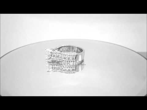 18K WHITE GOLD ROUND CUT DIAMOND ENGAGEMENT RING ART DECO ANTIQUE STYLE 2.20CTW - KNR INC - 312