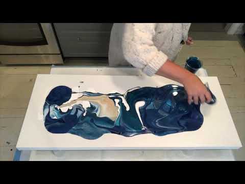 Elegance!! BIG BLUE /Acrylic pour with Liquitex Pouring medium