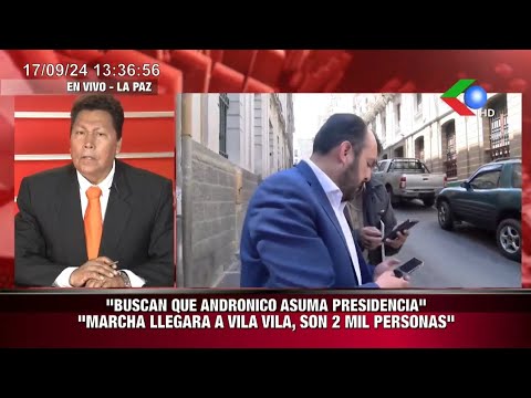 "BUSCAN QUE ANDRONICO ASUMA PRESIDENCIA" "MARCHA LLEGARA A VILA VILA, SON 2 MIL PERSONAS"